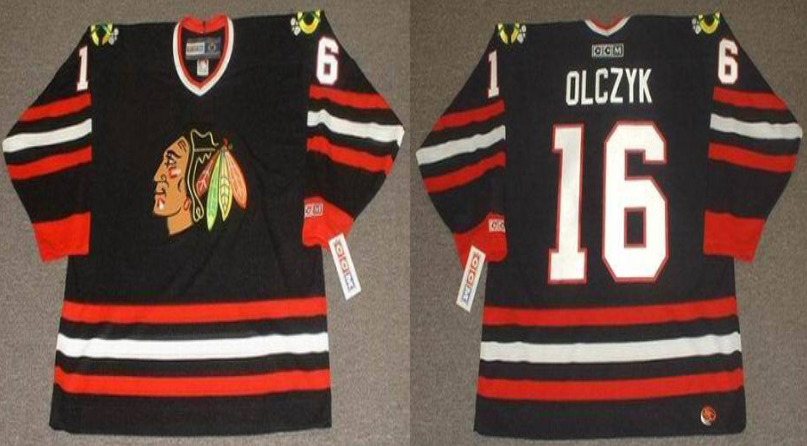 2019 Men Chicago Blackhawks #16 Olczyk black CCM NHL jerseys->chicago blackhawks->NHL Jersey